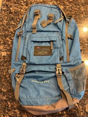 Unlisted Blue and Tan Travel Backpack - 40L